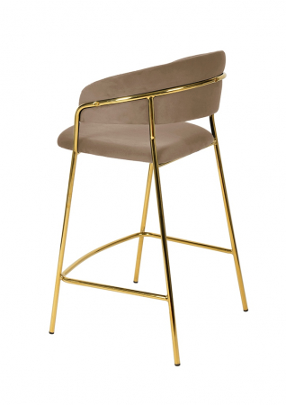 Scaun inalt bar design lux Becci, diverse culori, velur/baza aurie metalica, KH1201100129.11 - King [45]