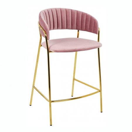 Scaun inalt bar design lux Becci, diverse culori, velur/baza aurie metalica, KH1201100129.11 - King [31]