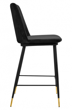 Scaun inalt bar design lux Tito, diverse culori, velur/baza metalica negru satinat cu auriu, KH1202100123.DGREY - King [14]