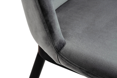 Scaun inalt bar design lux Tito, diverse culori, velur/baza metalica negru satinat cu auriu, KH1202100123.DGREY - King [5]