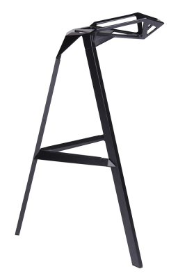 Scaun inalt bar design modern geometric Argus negru, aluminiu, BS-363.BLACK - King [1]