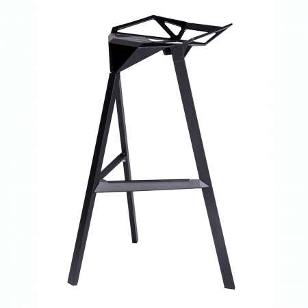 Scaune de bar - Scaun inalt bar design modern geometric Argus negru, aluminiu, BS-363.BLACK - King