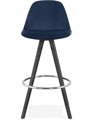 Scaun inalt bar Grace catifea bleumarin, picioare negre lemn cu inel crom, BS03550BUBL - Kokoon [1]