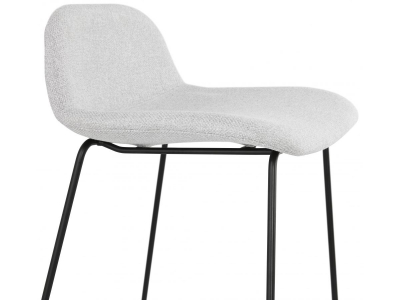 Scaun inalt bar gri deschis Rafi tapiterie material textil / picioare metalice negre otel, BS02740LGBL - Kokoon [7]