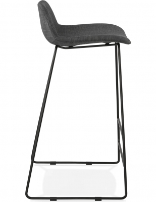 Scaun inalt bar gri Rafi tapiterie material textil / picioare metalice negre otel, BS02380DGBL - Kokoon [2]
