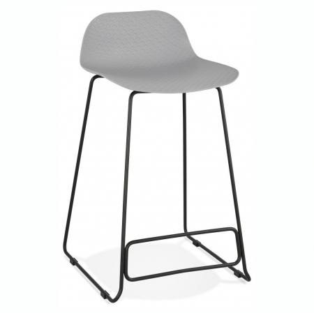 Scaune de bar - Scaun inalt bar gri Slade II design premium, polipropilena, picioare negre otel, BS02130GRBL - Kokoon