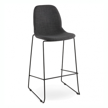 Scaune de bar - Scaun inalt bar gri tapitat Cooper material textil, picioare negre subtiri otel, BS01370DG - Kokoon