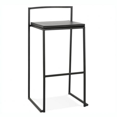 Scaune de bar - Scaun inalt bar Meto negru in stil industrial cu picioare negre din otel, BS03040BLBL - Kokoon