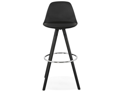 Scaun inalt bar negru Frey cu spatar inalt polipropilena si picioare negre din lemn, BS02800BLBL - Kokoon [1]