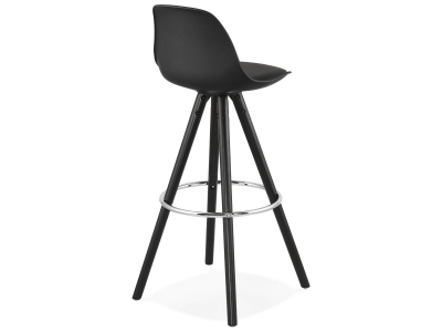Scaun inalt bar negru Frey cu spatar inalt polipropilena si picioare negre din lemn, BS02800BLBL - Kokoon [3]