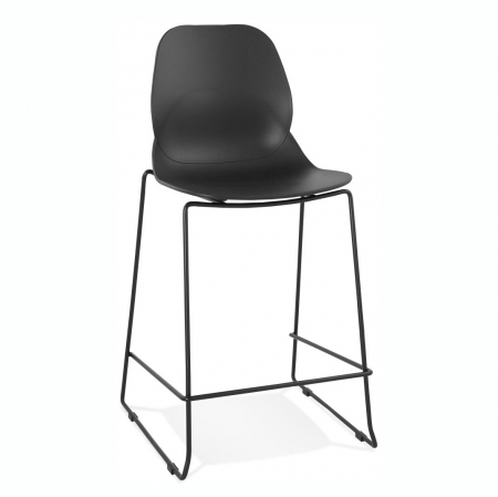 Scaune de bar - Scaun inalt bar negru Ziggy II premium fara brate, polipropilena / picioare negre subtiri otel, BS01710BLBL - Kokoon