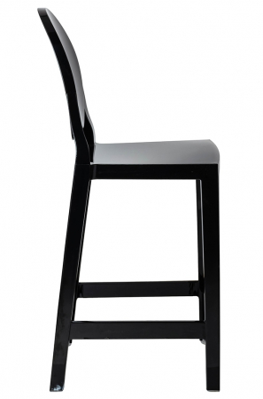 Scaun inalt bar-65 cm stil victorian Victoria II, policarbonat transparent/negru/gri, KH010100226 - King [10]