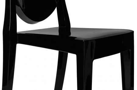 Scaun inalt bar-65 cm stil victorian Victoria II, policarbonat transparent/negru/gri, KH010100226 - King [11]