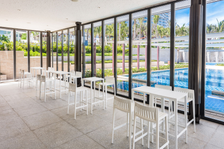Scaun inalt bar terasa Spritz fara brate 50x46x87 cm, polipropilena, design modern, 56020 - Vondom [3]