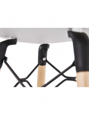 Scaun inalt bar Terri din polipropilena cu picioare lemn, design scandinav, BS02480WH - Kokoon [9]