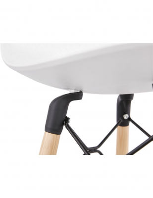 Scaun inalt bar Terri din polipropilena cu picioare lemn, design scandinav, BS02480WH - Kokoon [6]