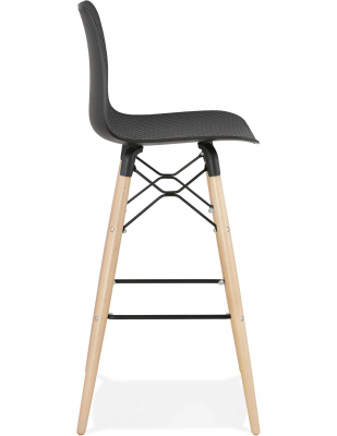 Scaun inalt bar Terri din polipropilena cu picioare lemn, design scandinav, BS02500BL - Kokoon [3]