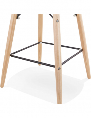 Scaun inalt bar Terri din polipropilena cu picioare lemn, design scandinav, BS02480WH - Kokoon [10]