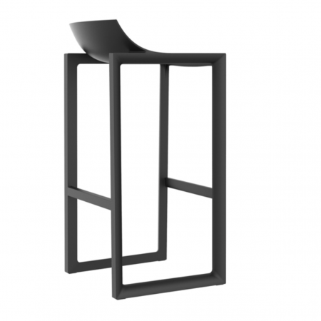 Scaune inalte de bar pentru gradina & terasa - Scaun inalt bar Wall street 42x42x86 cm polipropilena, spatar jos, design minimalist, 65017 - Vondom