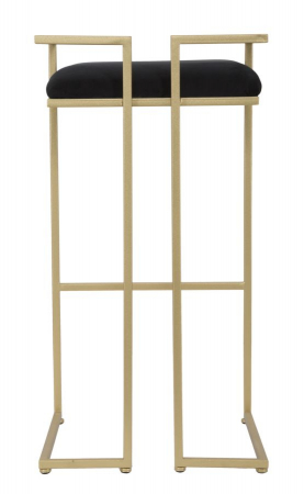 Scaun inalt de bar glam negru/auriu Jamir 42X42X81 cm metal/poliester [4]