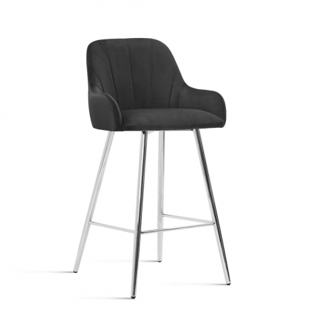 Scaun inalt de bar personalizabil Aris, cu cotiere, picioare metal, 60 cm, TULIH6STGR1XXXP - Atreve [10]