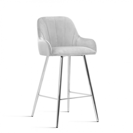 Scaun inalt de bar personalizabil Aris, cu cotiere, picioare metal, 60 cm, TULIH6STGR1XXXP - Atreve [2]