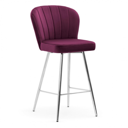 Scaun inalt de bar personalizabil Camper, fara cotiere, picioare metal, 60 cm, SHELH6STGR1XXXP - Atreve [14]