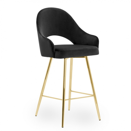 Scaun inalt de bar personalizabil Jessie, cu cotiere, picioare metal, 70 cm, GODAH7STGR1XXXP - Atreve [9]