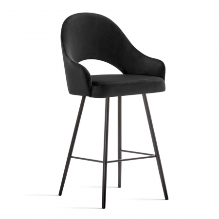 Scaun inalt de bar personalizabil Jessie, cu cotiere, picioare metal, 60 cm, GODAH6STGR2XXXP - Atreve [8]