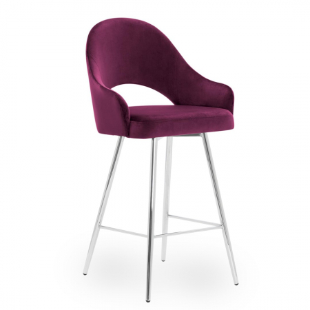 Scaun inalt de bar personalizabil Jessie, cu cotiere, picioare metal, 70 cm, GODAH7STGR1XXXP - Atreve [15]