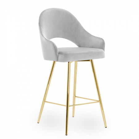 Scaun inalt de bar personalizabil Jessie, cu cotiere, picioare metal, 70 cm, GODAH7STGR1XXXP - Atreve [1]