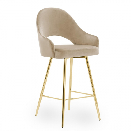 Scaun inalt de bar personalizabil Jessie, cu cotiere, picioare metal, 60 cm, GODAH6STGR2XXXP - Atreve [5]