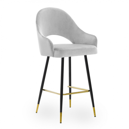 Scaun inalt de bar personalizabil Jessie, cu cotiere, picioare metal, 60 cm, GODAH6STGR2XXXP - Atreve [2]