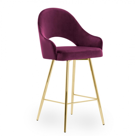 Scaun inalt de bar personalizabil Jessie, cu cotiere, picioare metal, 70 cm, GODAH7STGR1XXXP - Atreve [13]
