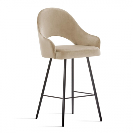 Scaun inalt de bar personalizabil Jessie, cu cotiere, picioare metal, 60 cm, GODAH6STGR2XXXP - Atreve [4]