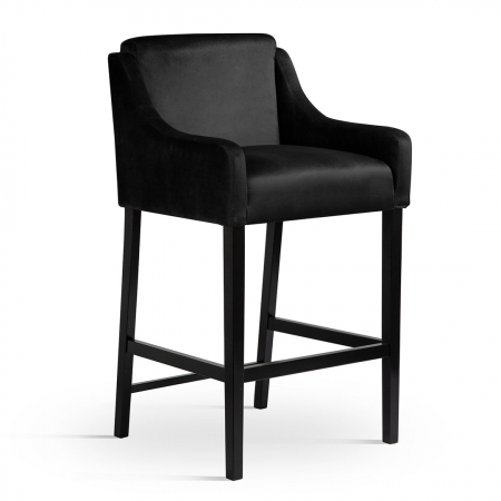 Scaun inalt de bar personalizabil Jolin, cu cotiere, picioare lemn, 70 cm, MILOH7STGR1XXXP - Atreve [2]