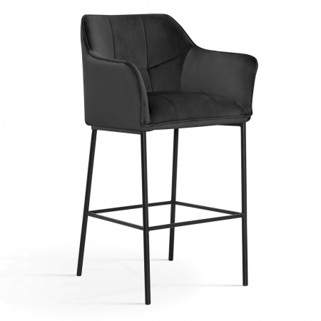 Scaun inalt de bar personalizabil Kopp, cu cotiere, picioare metal, BOSTH8STGR1XXXP - Atreve [2]
