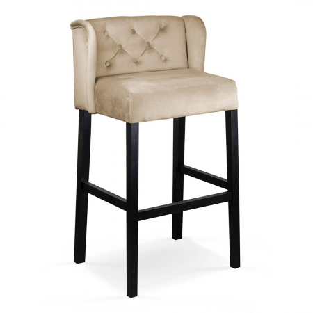 Scaun inalt de bar personalizabil Nadir, fara cotiere, picioare lemn, 60 cm, MANCH6STGR1XXXP - Atreve [1]