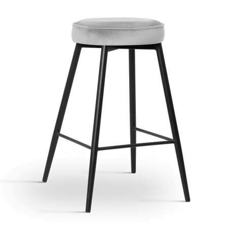 Scaune de bar - Scaun inalt de bar personalizabil Poppy, picioare metal 60 cm, CIRCH6STGR2XXXP - Atreve