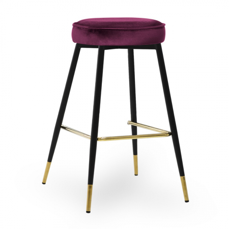 Scaun inalt de bar personalizabil Poppy, picioare metal 60 cm, CIRCH6STGR2XXXP - Atreve [13]