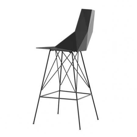 Scaun inalt de bar terasa Faz 50x51x111 cm fara brate, model modern geometric, baza metal, 54162 WHITE - Vondom