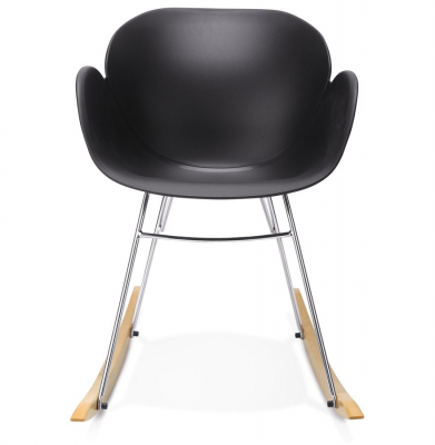 Scaun negru KNEBEL tip balansoar, sezut polipropilena, AC01390BL - Kokoon [1]