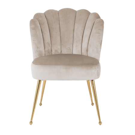 Scaun living catifea lux Toni diverse culori, baza otel inoxidabil auriu, S4445 KHAKI VELVET - Richmond Interiors [1]