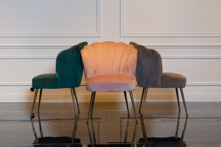 Scaun living catifea lux Toni diverse culori, baza otel inoxidabil auriu, S4445 KHAKI VELVET - Richmond Interiors [19]