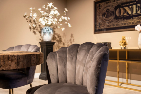 Scaun living catifea lux Toni diverse culori, baza otel inoxidabil auriu, S4445 KHAKI VELVET - Richmond Interiors [20]