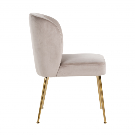 Scaun living lux catifea Brani bej/gri, picioare otel inoxidabil auriu, S4506 KHAKI VELVET - Richmond Interiors [2]