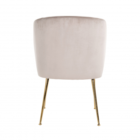 Scaun living lux catifea Brani bej/gri, picioare otel inoxidabil auriu, S4506 KHAKI VELVET - Richmond Interiors [3]