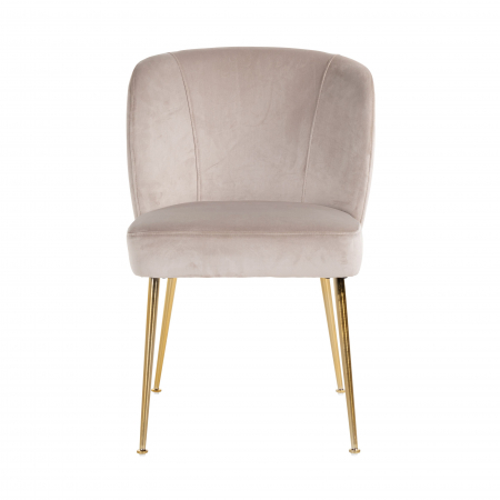 Scaun living lux catifea Brani bej/gri, picioare otel inoxidabil auriu, S4506 KHAKI VELVET - Richmond Interiors [1]