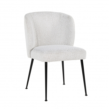 Scaune - Scaun Fallon White Boucl√© / negru (Copenhaga 900 Boucl√© Alb), S4507 WHITE BOUCLé - Richmond Interiors