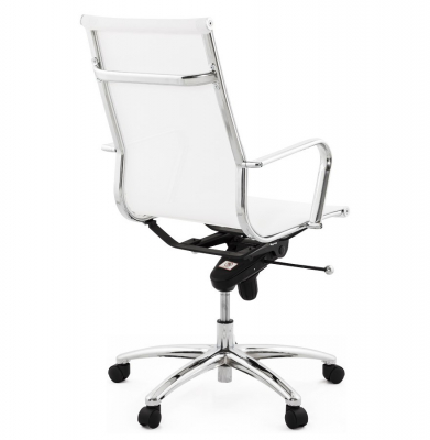 Scaun birou alb Liana design modern, mesh / baza rotativa otel cromat, OC00220WH - Kokoon [3]